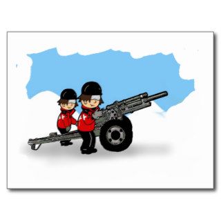 Fun Howitzer ski patrol cartoon gifts can add text Postcard
