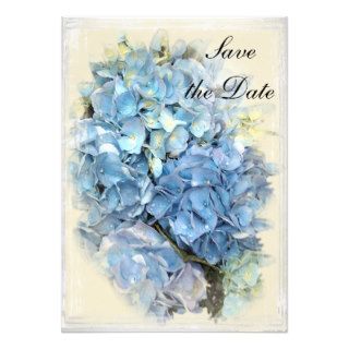 Blue Hydrangea Flower Wedding Announcement