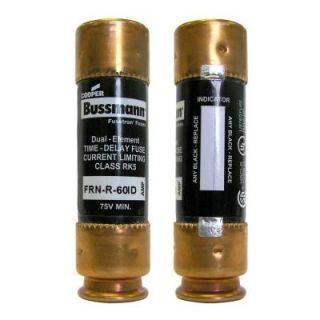 60 Amp 250 Volt EasyID Fusetron Dual Element Time Delay Current Limiting Fuse FRN R 60ID