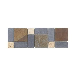 Jeffrey Court Charcoal 4 in. x 12 in. x 8 mm Slate Wall Accent Trim Tile 99121