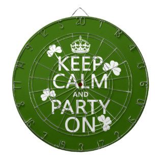 Keep Calm and Party On (irish) (any color) Dartboard