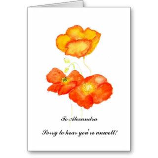 Customizable Get Well Card   Iceland Poppies