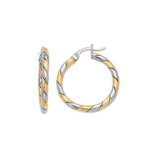 14K Two Tone Fancy Earrings Jewelry