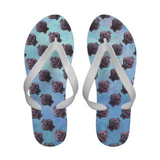 Hippopotamus Patterns Flip Flops