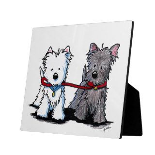 KiniArt Walking Buddy Terriers Art Plaque
