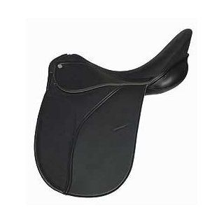 Henri de Rivel Synthetic Dressage Saddle 17"R Black (2403)  Sports & Outdoors
