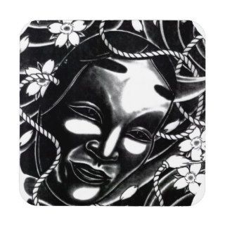 Oni Kabuki Mask Drink Coaster