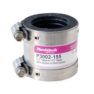 Fernco 1 1/2 in. x 1 1/2 in. EPDM Rubber Shielded Coupling P3002 155