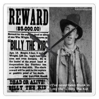 Billy The Kid Wanted Poster Wall Clock