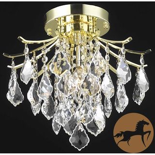 Christopher Knight Home Crystal Gold 3 light 64962 Collection Chandelier Christopher Knight Home Flush Mounts
