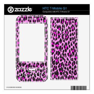 Animal Print, Spotted Leopard   Pink Black Decal For HTC T Mobile G1