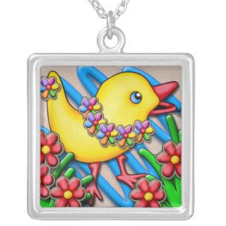 Yellow Bird Blue Custom Necklace
