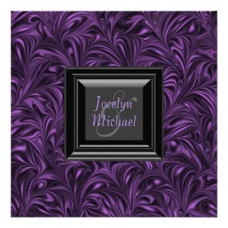 Elegant Purple Black Wedding Invites