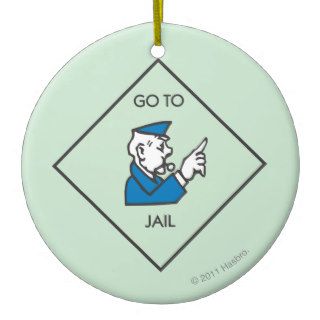 Go to Jail   Corner Square Christmas Ornament