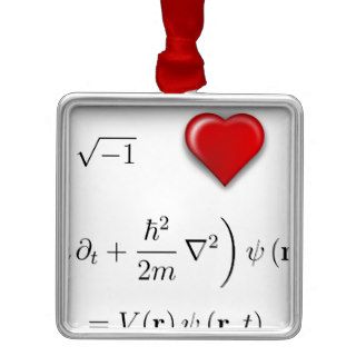 I heart Schrodinger equation Christmas Tree Ornament