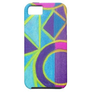 Pink Blue Purple Abstract Art Geometric Design iPhone 5 Cases