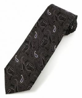 Black Paisley Tie #220 Novelty Neckties Clothing