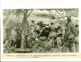 U S Howitzer in action France 1918 6x8 pic Entertainment Collectibles