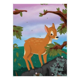 Cute Cartoon Deer Personalized Invites