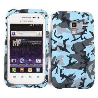 Camouflage Blue and Black Camo Snap on Cover Faceplate for Samsung Admire 4g r820 Cell Phones & Accessories