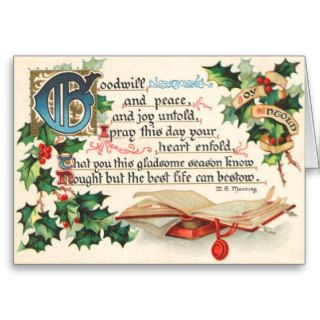 Vintage Christmas Joy Greeting Card