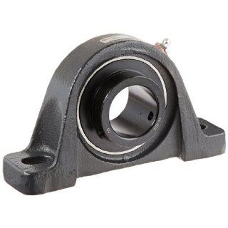 Browning VPS 227 Pillow Block Ball Bearing, 2 Bolt, Setscrew Lock, Contact and Flinger Seal, Cast Iron, Inch, 1 11/16" Bore, 2 1/8" Base To Center Height