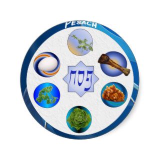 Seder Plate Round Stickers