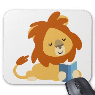 Reading Cartoon Lion mousepad