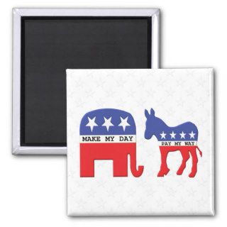 Difference Between Republicans and Democrats Funny Refrigerator Magnet