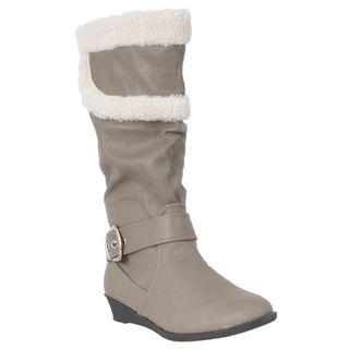 Riverberry Women's Grey Faux Shearling Mid calf Boots Boots