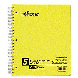 Ampad Wirebound 200 sheet College Rule 5 subject Notebook Subject & Lab Notebooks