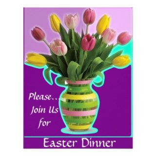 Easter Tulips Dinner Invitation