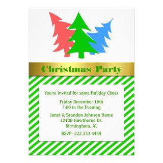 Fun Christmas Trees Party Invitation