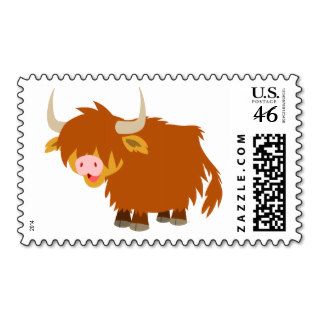 Cute Cartoon Highland Cow Postage Stamp
