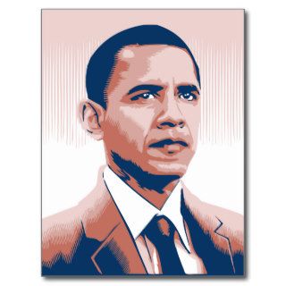 Obama Duotone Sketch Post Card
