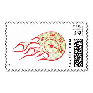 Blazing Hot Wheels Speedometer Postage Stamps