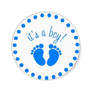 It's A Boy  Quotes by Enchanting Quotes Round Stickers