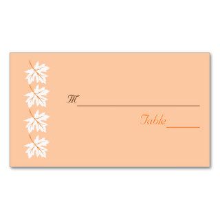 Elegant maple leaves fall wedding place card business card template