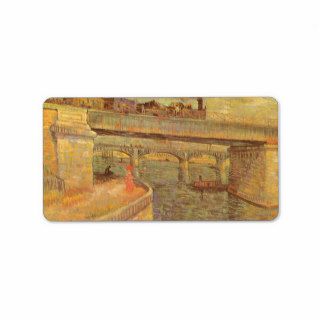 Bridges Across the Seine by Vincent van Gogh Personalized Address Labels