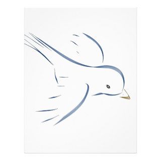 Flying blue bird original drawing customized letterhead