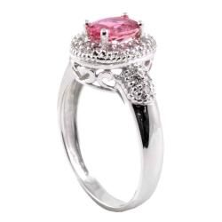 Michael Valitutti 14k Gold Pink Tourmaline and 1/6ct TDW Diamond Ring (I J, I1 I2) Michael Valitutti Gemstone Rings