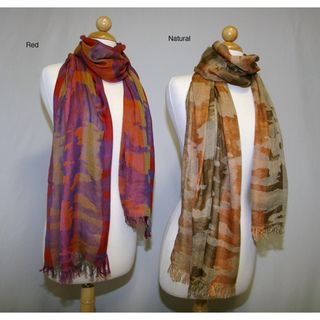 Camouflage Print Silk Blend Shawl Shawls & Wraps
