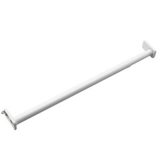 Richelieu Hardware Adjustable Closet Rod with Fixed Ends 96 in. to 120 in. White 96120FEWV