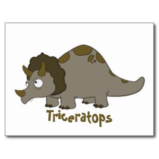 Cartoon Triceratops Postcard