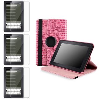 BasAcc Pink Leather Case/ Screen Protector for  Kindle Fire BasAcc Tablet PC Accessories
