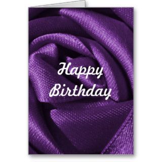 Custom Purple Rose Birthday Card