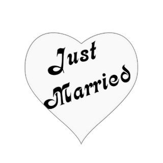 Just Married Heart Sticker