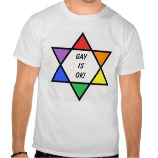 rainbow star of david, GayisOK Tee Shirt
