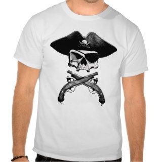 Pirate Skull and Pistols T shirts