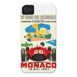 Vintage 1957 Monaco Grand Prix Race Poster iPhone 4 Case Mate Cases